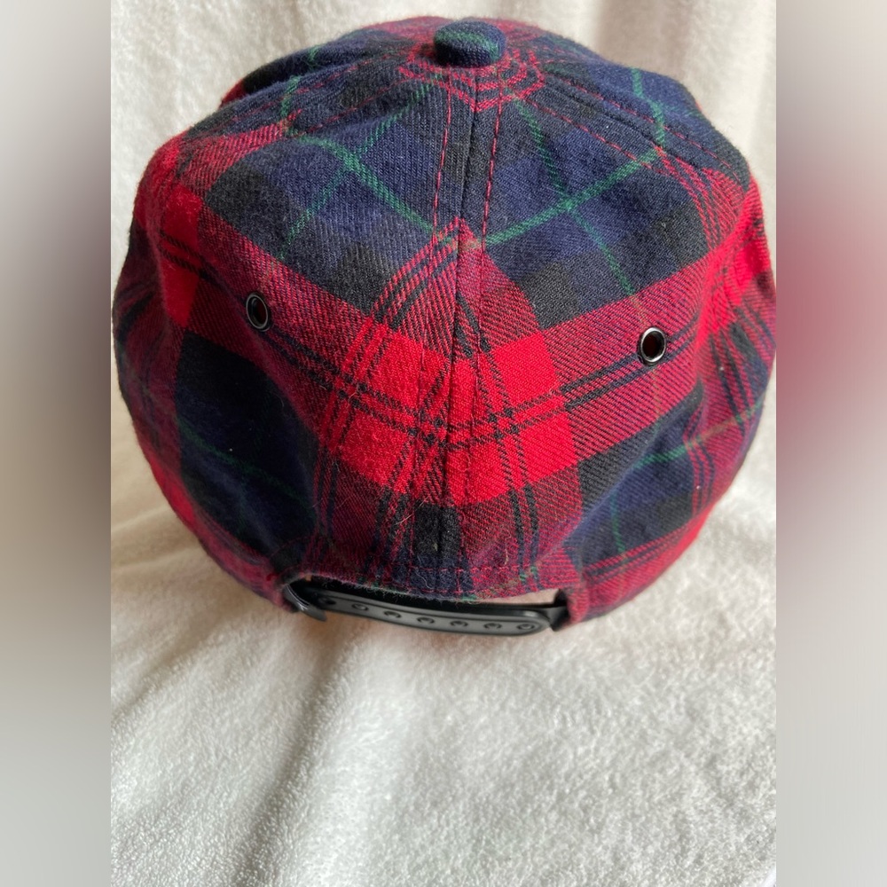 Plaid PUBLISH Cap, Red and Dark Blue OSFM